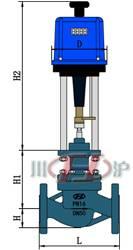 ZDSP電(dian)動(dong)單(dan)座調(tiao)節(jie)閥 外(wai)形尺寸(cun)圖(tu)