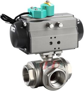 Q614/15氣動內螺紋(wen)三(san)通球閥