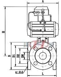Q644/5氣動(dong)三通(tong)球(qiu)閥 調(tiao)節(jie)型